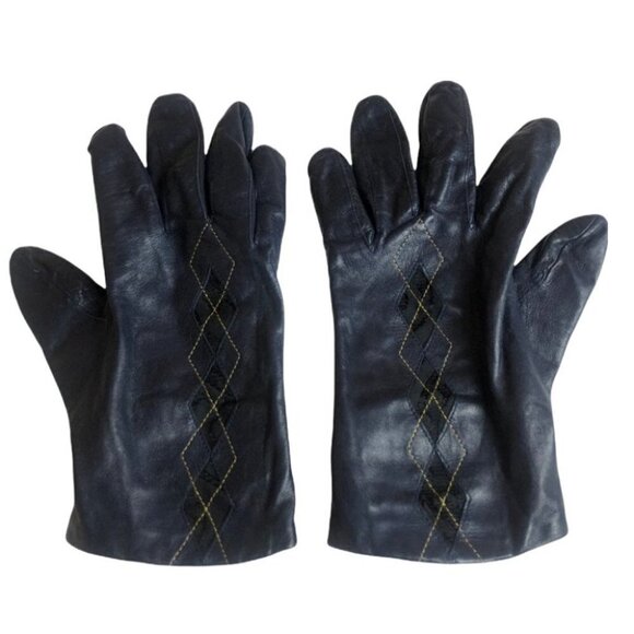 Hugo Boss Accessories - Women’s Navy Hugo Boss Leather Gloves Sz.L